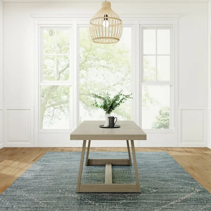 Table de salle à manger classique en bois massif, avec plateau et piètement - 72