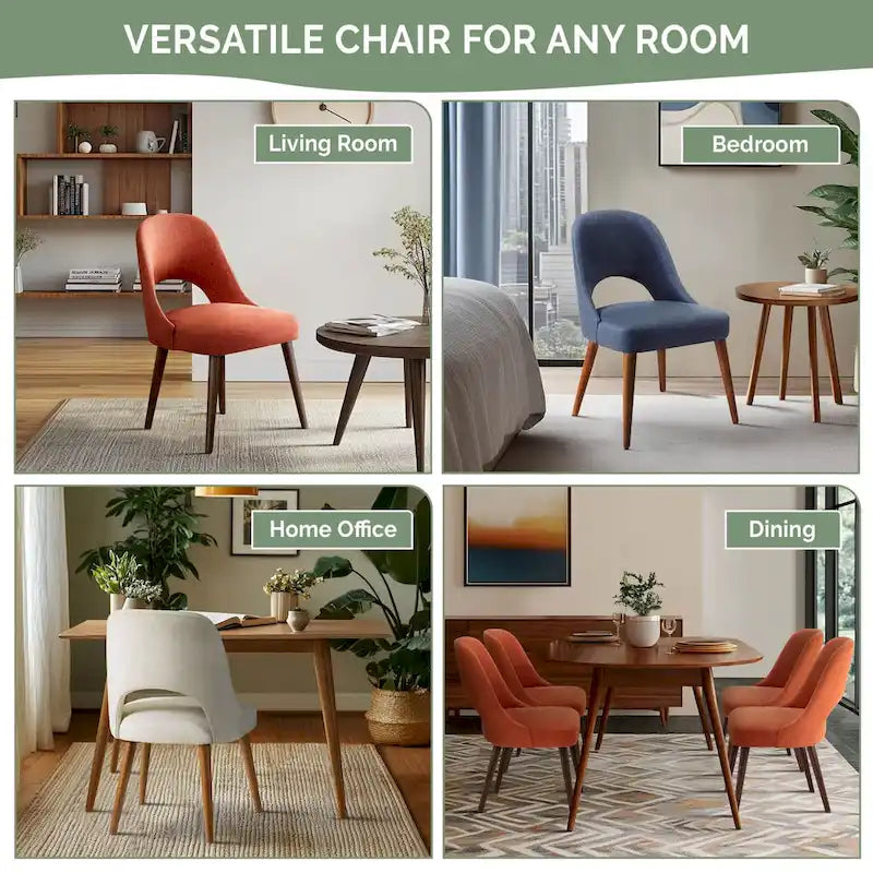 Chaises de salle à manger capitonnées Nola avec dossier ajouré