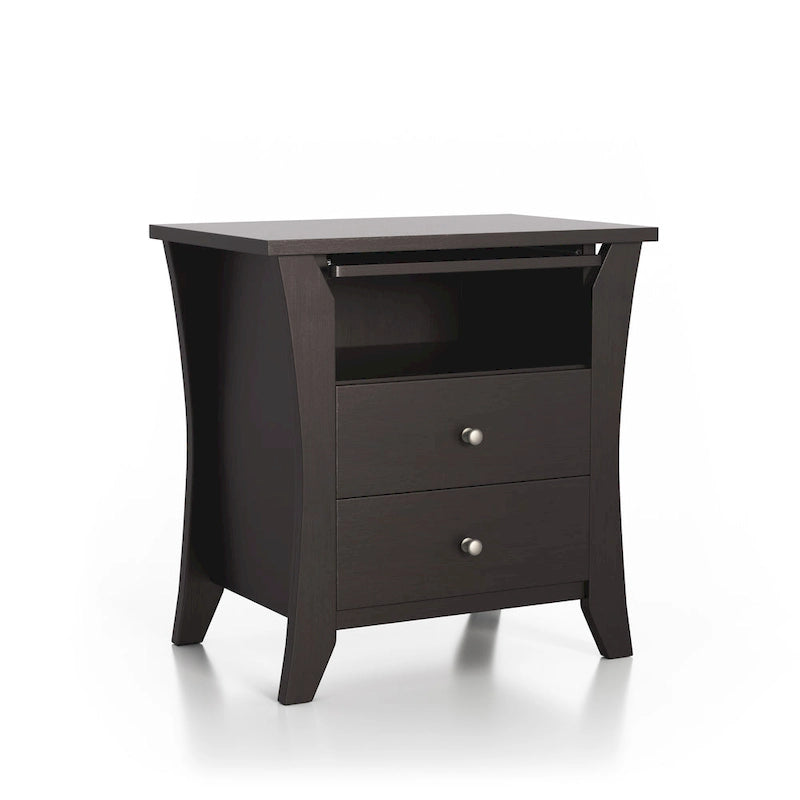 Table de chevet Mendolla en bois de transition avec 2 tiroirs et étagère de Furniture of America