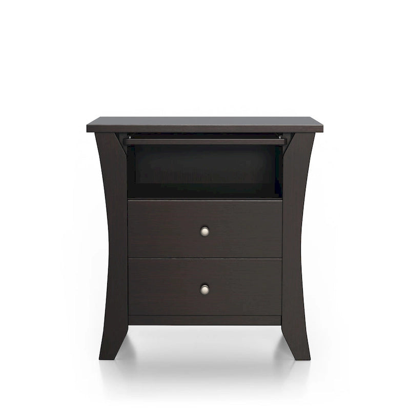Table de chevet Mendolla en bois de transition avec 2 tiroirs et étagère de Furniture of America