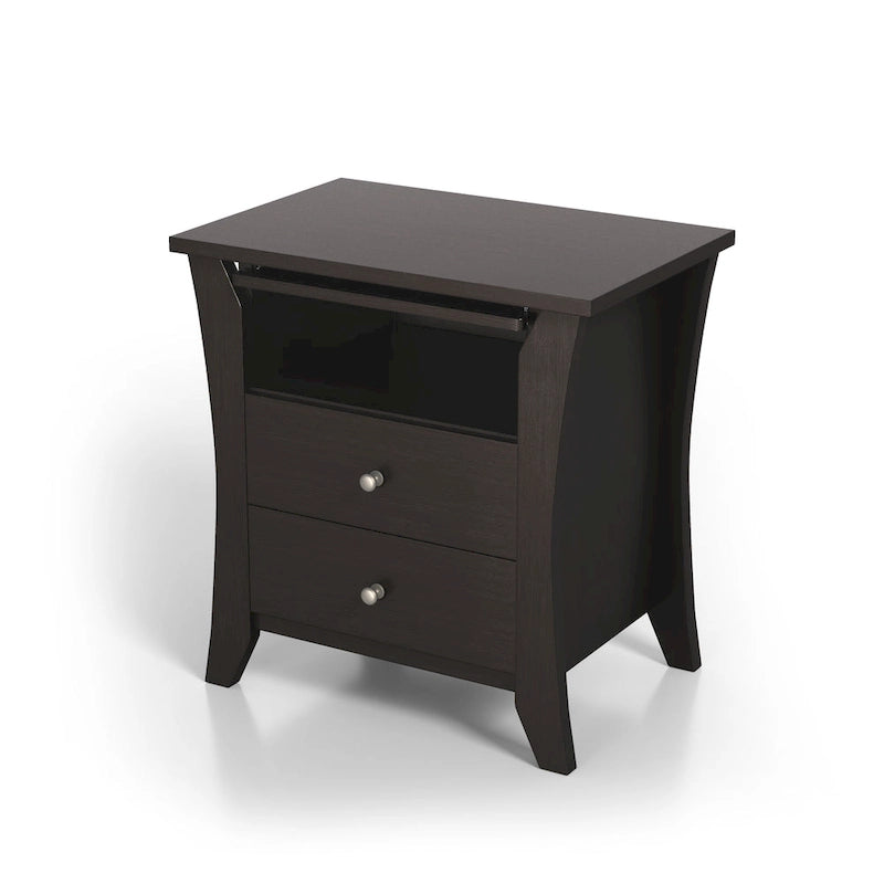 Table de chevet Mendolla en bois de transition avec 2 tiroirs et étagère de Furniture of America