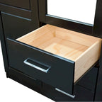 Armoire 3 portes Cosmo en bois massif à 100 % avec portes en bois massif ou portes miroir