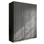 Armoire 3 portes Cosmo en bois massif à 100 % avec portes en bois massif ou portes miroir