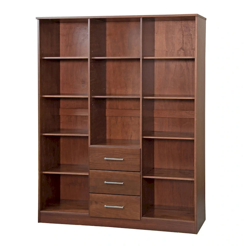Armoire 3 portes Cosmo en bois massif à 100 % avec portes en bois massif ou portes miroir