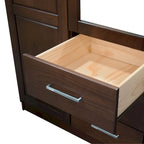 Armoire 3 portes Cosmo en bois massif à 100 % avec portes en bois massif ou portes miroir