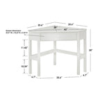 Bureau d'angle informatique Lincoln en bois massif/MDF