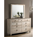 Collection de chambre à coucher 6 pièces King Imerland Contemporary Blanc délavé