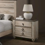 Collection de chambre à coucher 6 pièces King Imerland Contemporary Blanc délavé