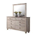 Collection de chambre à coucher 6 pièces King Imerland Contemporary Blanc délavé
