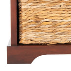 Banc de rangement tissé marron Euphemia - 34Lx16Px20H