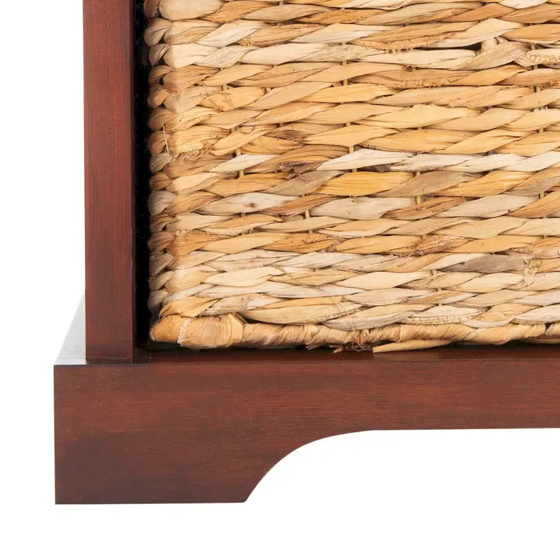 Banc de rangement tissé marron Euphemia - 34Lx16Px20H