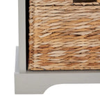 Banc de rangement tissé marron Euphemia - 34Lx16Px20H
