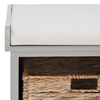 Banc de rangement tissé marron Euphemia - 34Lx16Px20H