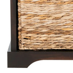 Banc de rangement tissé marron Euphemia - 34Lx16Px20H