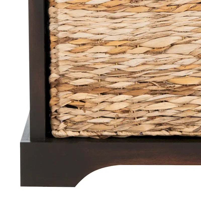 Banc de rangement tissé marron Euphemia - 34Lx16Px20H