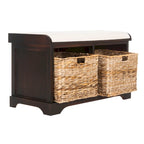 Banc de rangement tissé marron Euphemia - 34Lx16Px20H