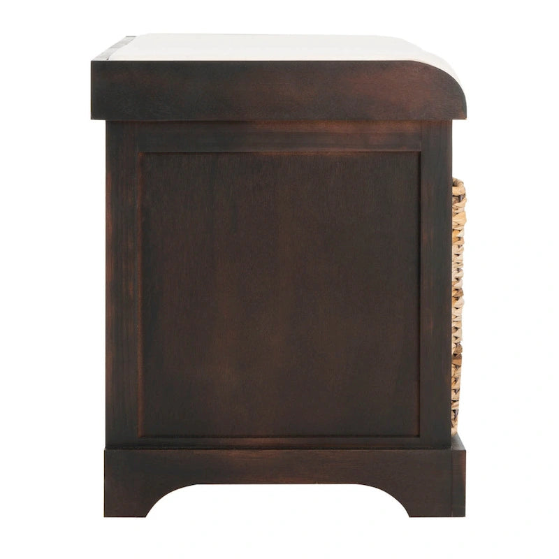 Banc de rangement tissé marron Euphemia - 34Lx16Px20H