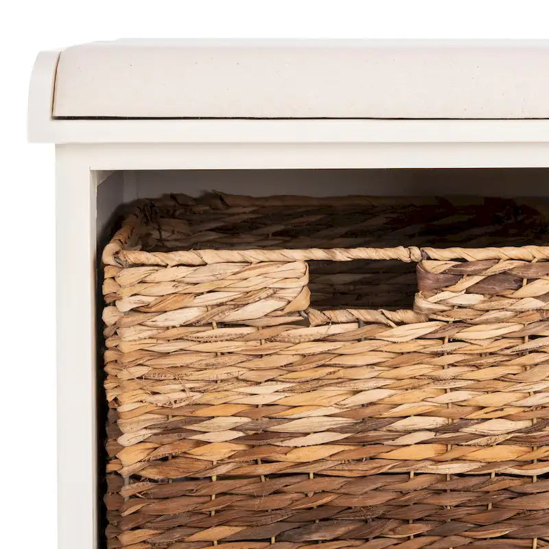 Banc de rangement tissé marron Euphemia - 34Lx16Px20H