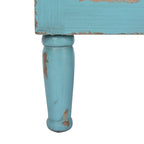 Commode de rangement Leanna bleue vieillie à 3 tiroirs