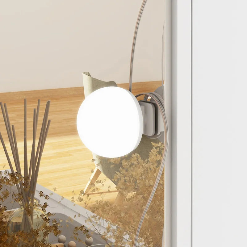 Coiffeuse avec miroir triptyque et plateau en verre