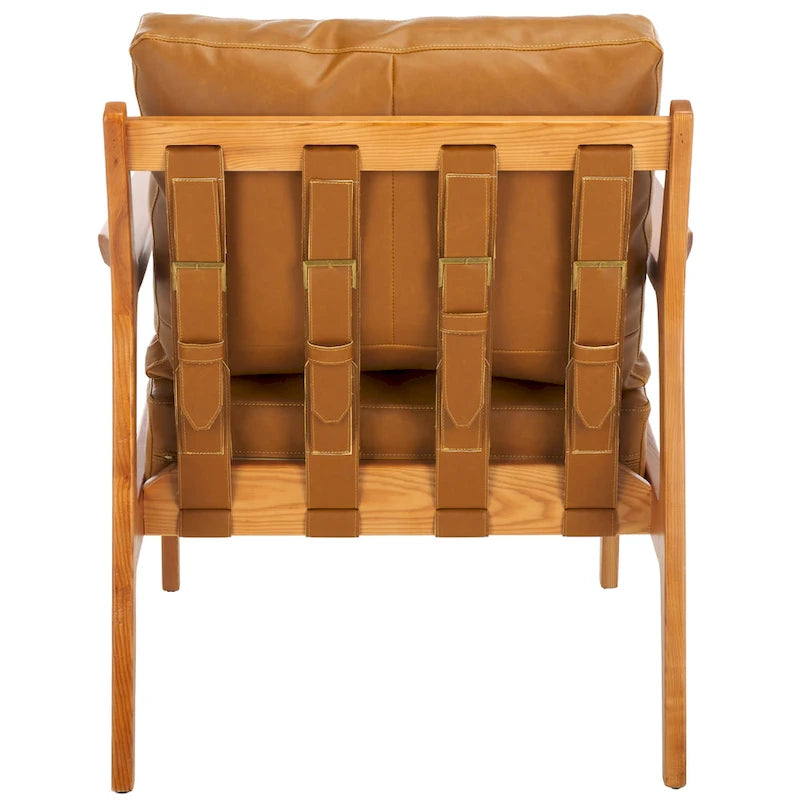 Fauteuil d'appoint Donie en bois massif avec coussin (entièrement assemblé) – 71 cm (L) x 84 cm (P) x 86 cm (H)