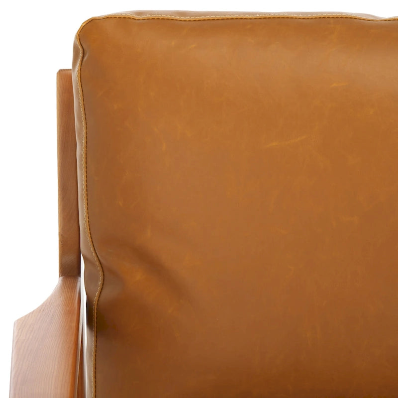 Fauteuil d'appoint Donie en bois massif avec coussin (entièrement assemblé) – 71 cm (L) x 84 cm (P) x 86 cm (H)