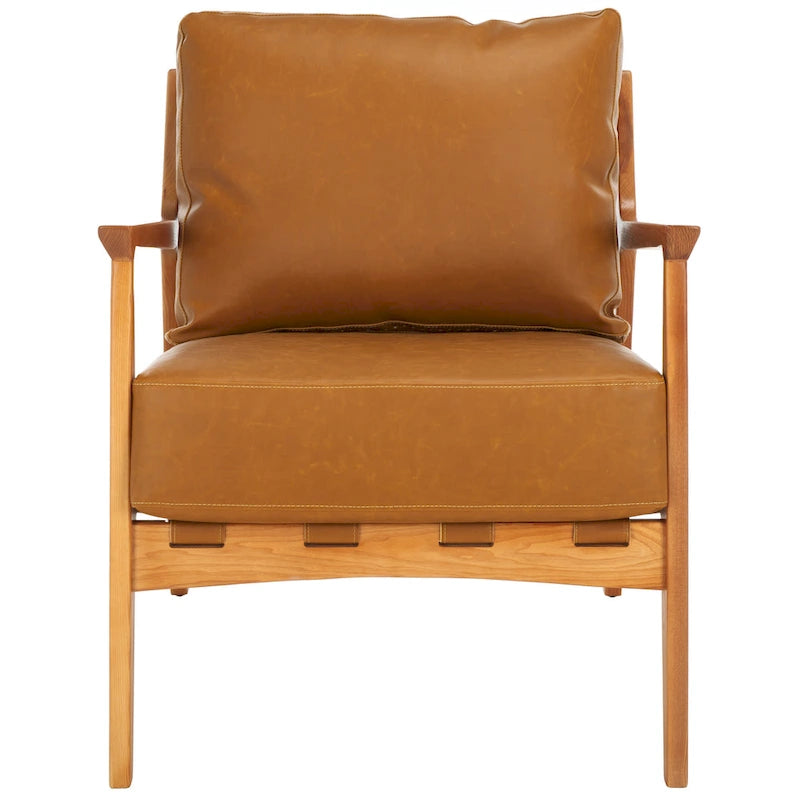 Fauteuil d'appoint Donie en bois massif avec coussin (entièrement assemblé) – 71 cm (L) x 84 cm (P) x 86 cm (H)