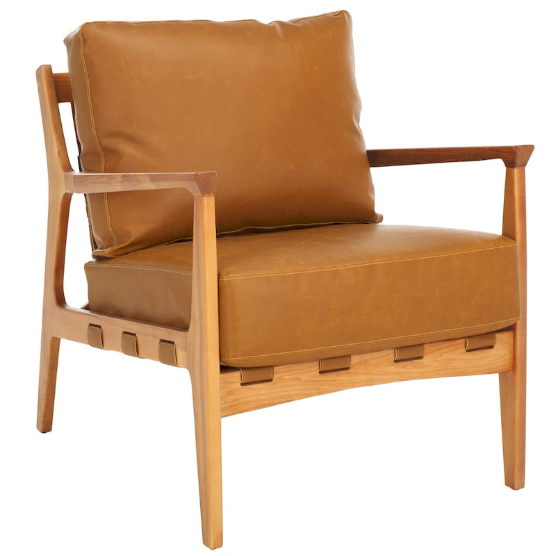 Fauteuil d'appoint Donie en bois massif avec coussin (entièrement assemblé) – 71 cm (L) x 84 cm (P) x 86 cm (H)