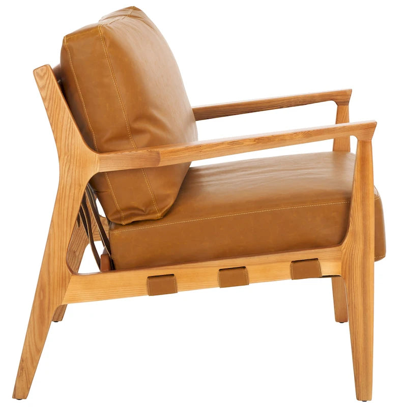 Fauteuil d'appoint Donie en bois massif avec coussin (entièrement assemblé) – 71 cm (L) x 84 cm (P) x 86 cm (H)