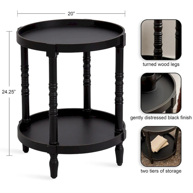 Table d'appoint ronde en bois Bellport