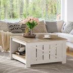 Table basse de ferme avec rangement pour salon, table basse carrée