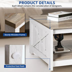 Table basse de ferme avec rangement pour salon, table basse carrée
