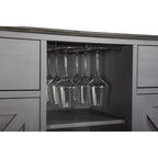 Meuble à vin moderne avec porte en X et porte-bouteilles intégré de 119 cm de largeur