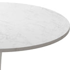 Table de cuisine ou de salle à manger ronde de style Mid-Century avec plateau en MDF de qualité supérieure et pied central en acier.
