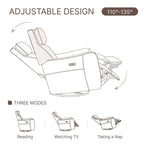 Fauteuil d'allaitement inclinable, pivotant et berçant à commande électrique