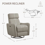 Fauteuil d'allaitement inclinable, pivotant et berçant à commande électrique