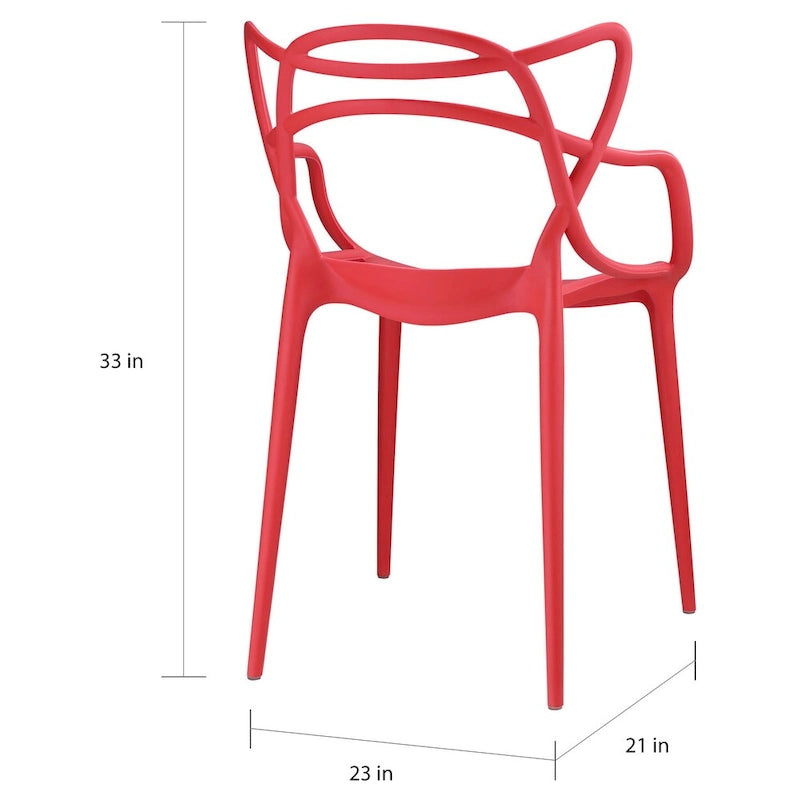 Chaises en plastique intriquées, lot de 4