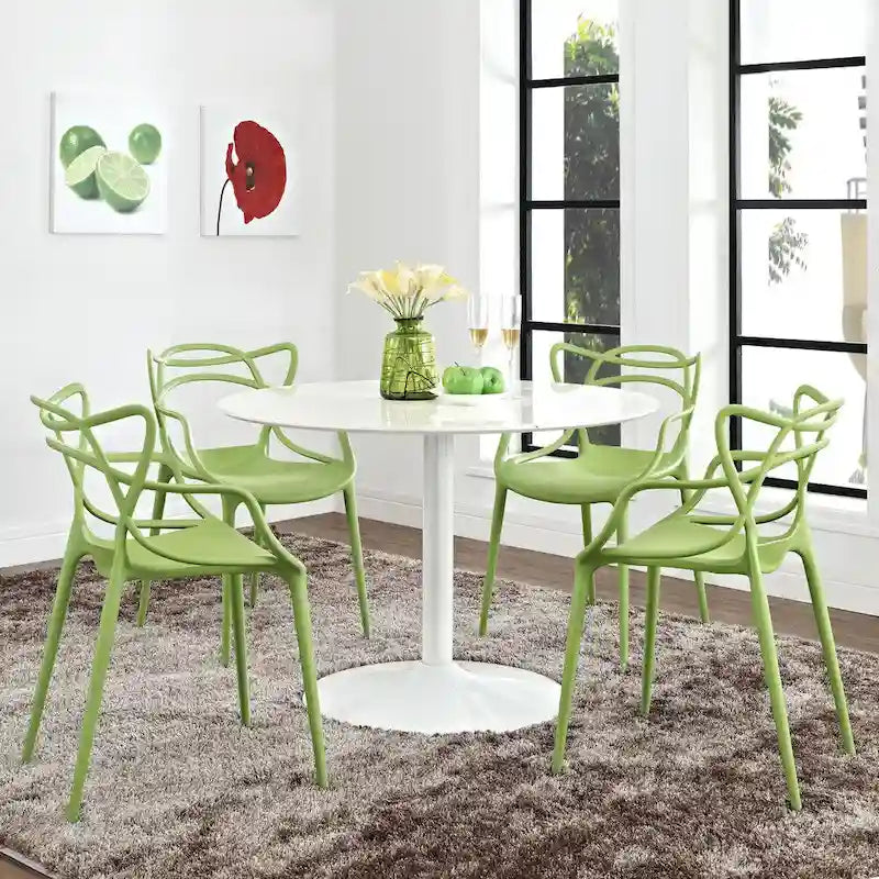Chaises en plastique intriquées, lot de 4