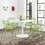 Chaises en plastique intriquées, lot de 4