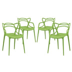 Chaises en plastique intriquées, lot de 4