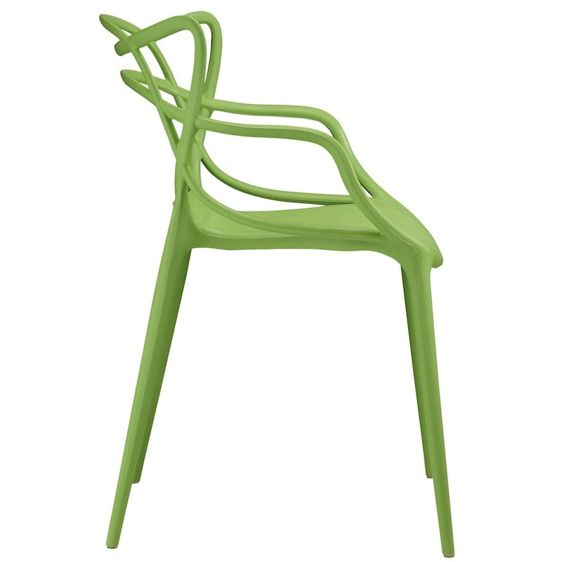 Chaises en plastique intriquées, lot de 4
