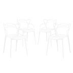 Chaises en plastique intriquées, lot de 4