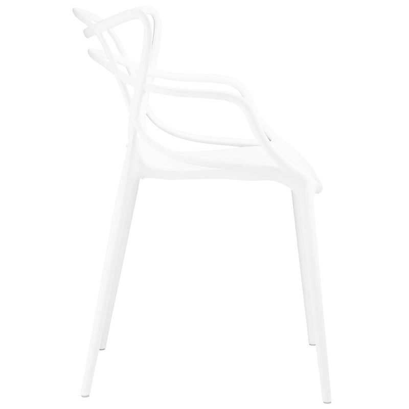 Chaises en plastique intriquées, lot de 4