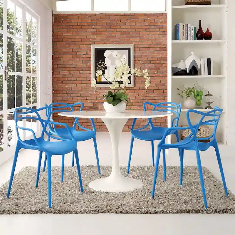 Chaises en plastique intriquées, lot de 4