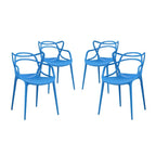 Chaises en plastique intriquées, lot de 4