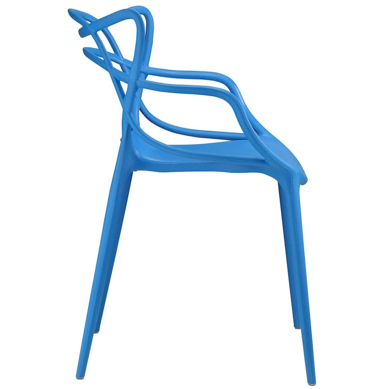 Chaises en plastique intriquées, lot de 4